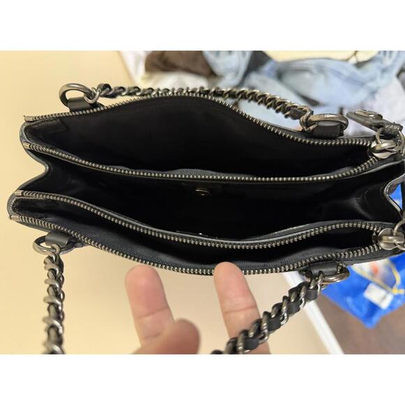 Coach 33619 Mini Borough Chain Bag Metallic Bronze Gunmetal Turnlock - Picture 5 of 8